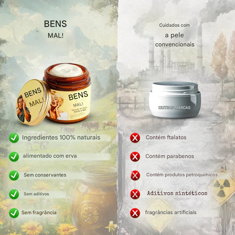EvilGoods - Creme Orgânico de Sebo de Boi - Frasco de Vidro