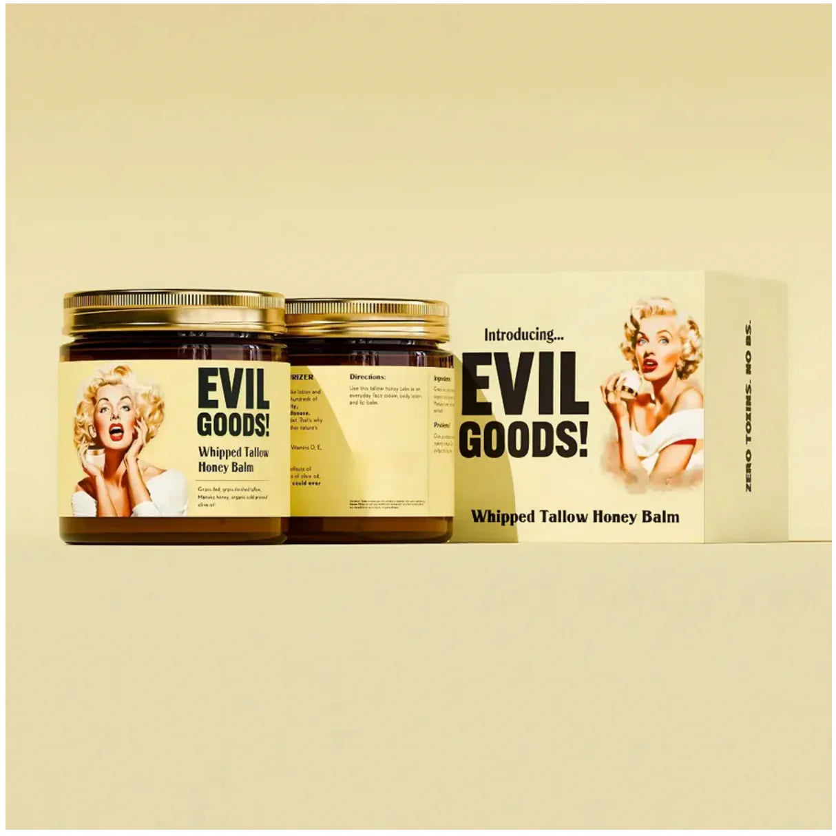 EvilGoods - Creme Orgânico de Sebo de Boi - Frasco de Vidro