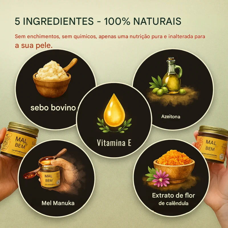 EvilGoods - Creme Orgânico de Sebo de Boi - Frasco de Vidro