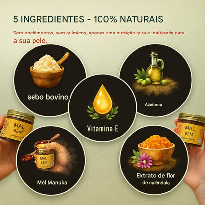 EvilGoods - Creme Orgânico de Sebo de Boi - Frasco de Vidro